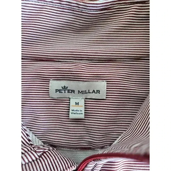 Lafeyette College Peter Milar Performance Perth Mini Stripe 1/4 Zip Size M - Picture 2 of 8
